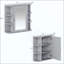 Armoire de rangement murale de salle de bain avec miroir, armoire à pharmacie avec tablette en bois réglable et portes, armoires de rangement montées avec 6 tablettes ouvertes-843520070