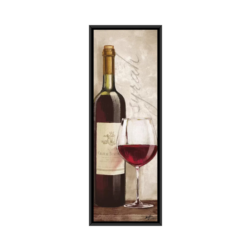 «Wine in Paris VI», reproduction d'impression sur toile tendue, H 60 po x l 20 po x P 1,5 po, Toile encadrée noire