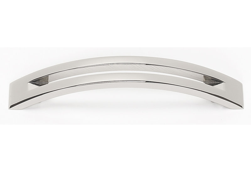 Poignée arche 4 po central Split Top, Chrome poli