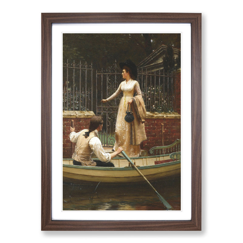 The Elopement by Edmund Leighton - Picture Frame Painting, Walnut, 65cm H x 48cm W x 2cm D