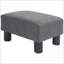 Petit repose-pieds avec tissu en lin, structure en bois, gris anthracite pour le salon | Bois | Gris anthracite-655262841