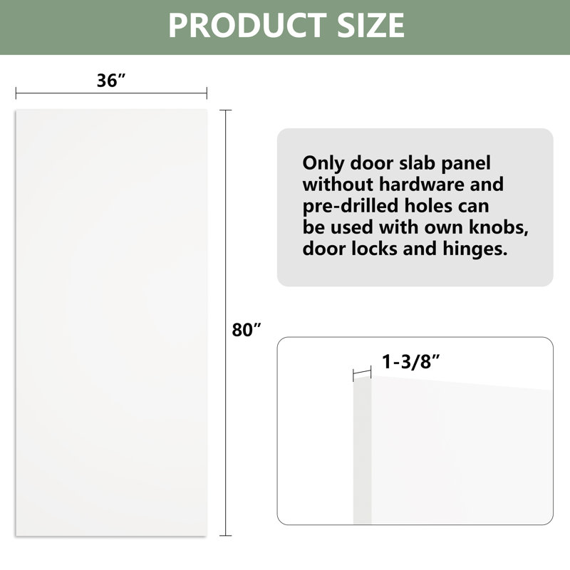 Dalle de porte intérieure moulée 36 po x 80 po, 36" x 80"