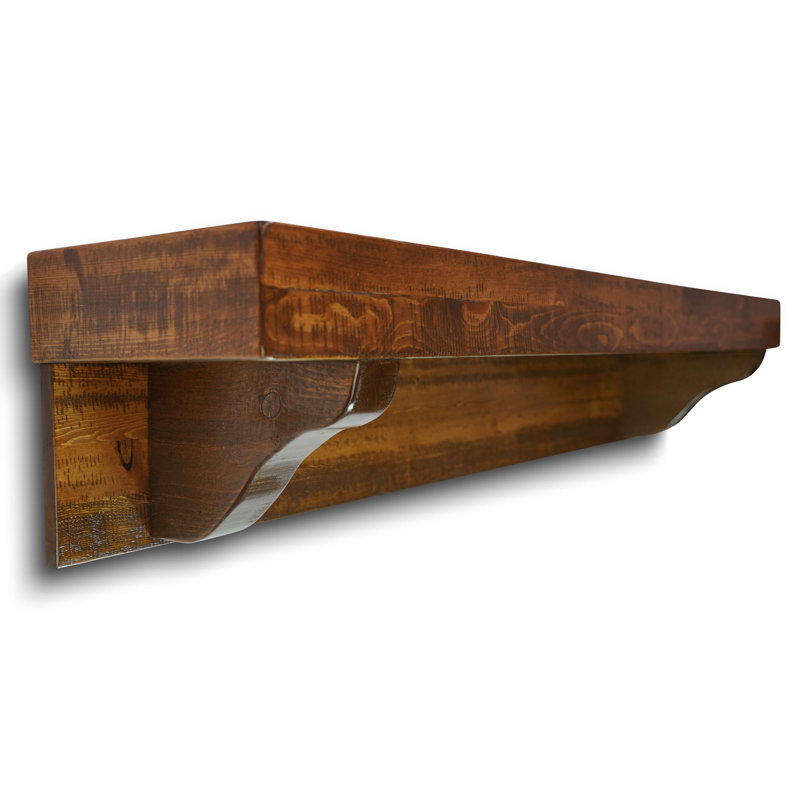 Rough Cut Wall Shelf, 3 ft. in Early American Stain, 36
