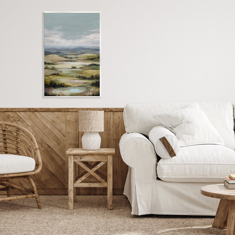 Plaque murale Rolling Mountain Meadows, design par Petal Prints Design, 19 cm x 13 cm