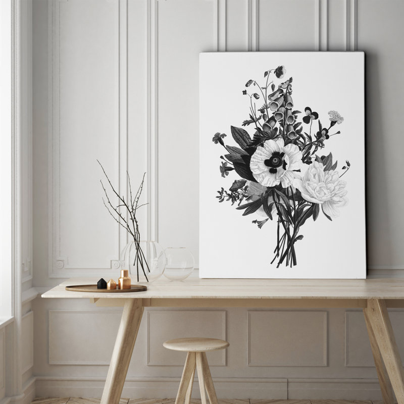 «Botanical Black and White III», reproduction d'impression sur toile tendue, H 20 po x l 16 po x P 1,5 po