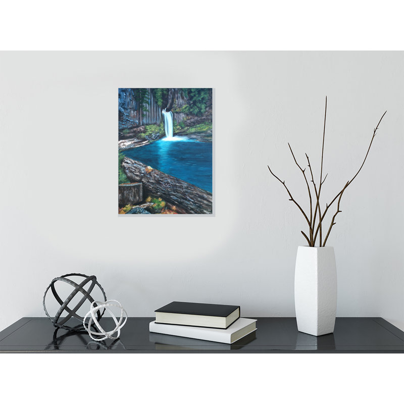 «Secret Waterfall» par Amy Valiante - reproduction d'art, H 12 po x l 2 po x P 2 po, Toile tendue, Pas de tapis