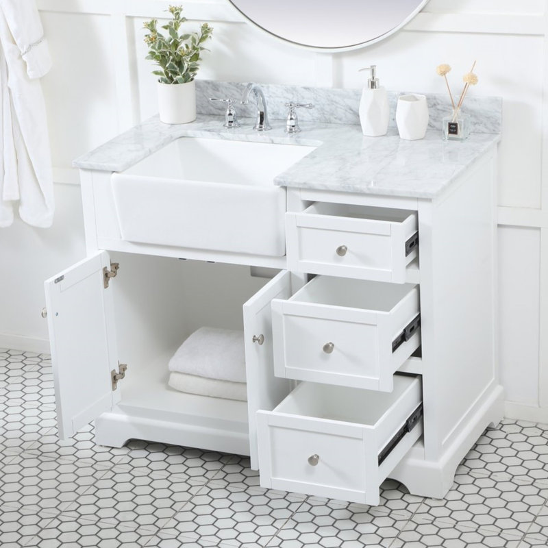 Ensemble de meuble-lavabo simple 42 po Pardue, Blanc