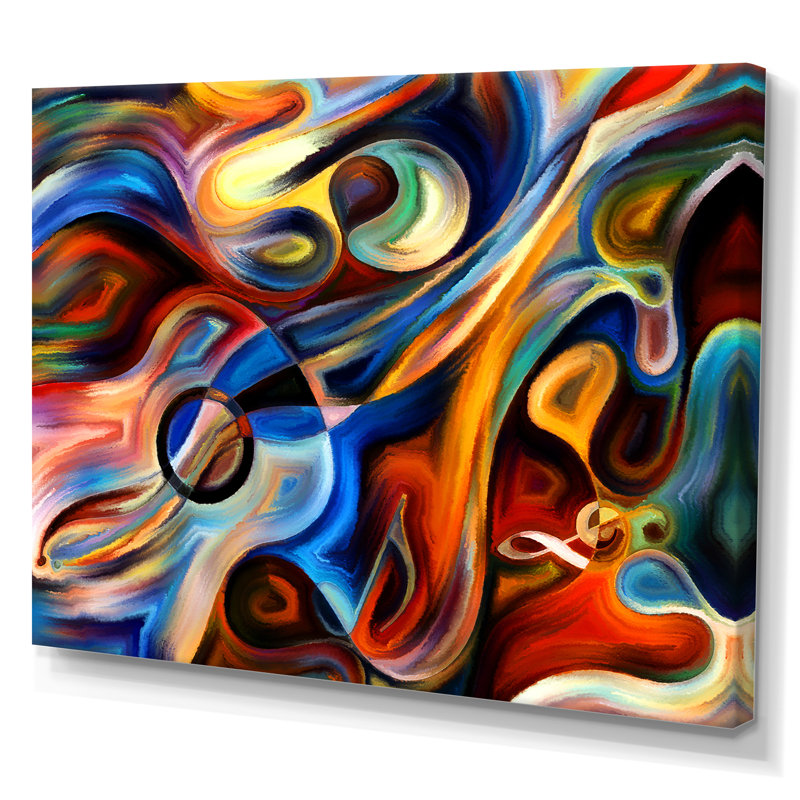 «Music», reproduction d'art sur toile abstraite, H 16 po x l 32 po, Toile tendue, Sans cadre