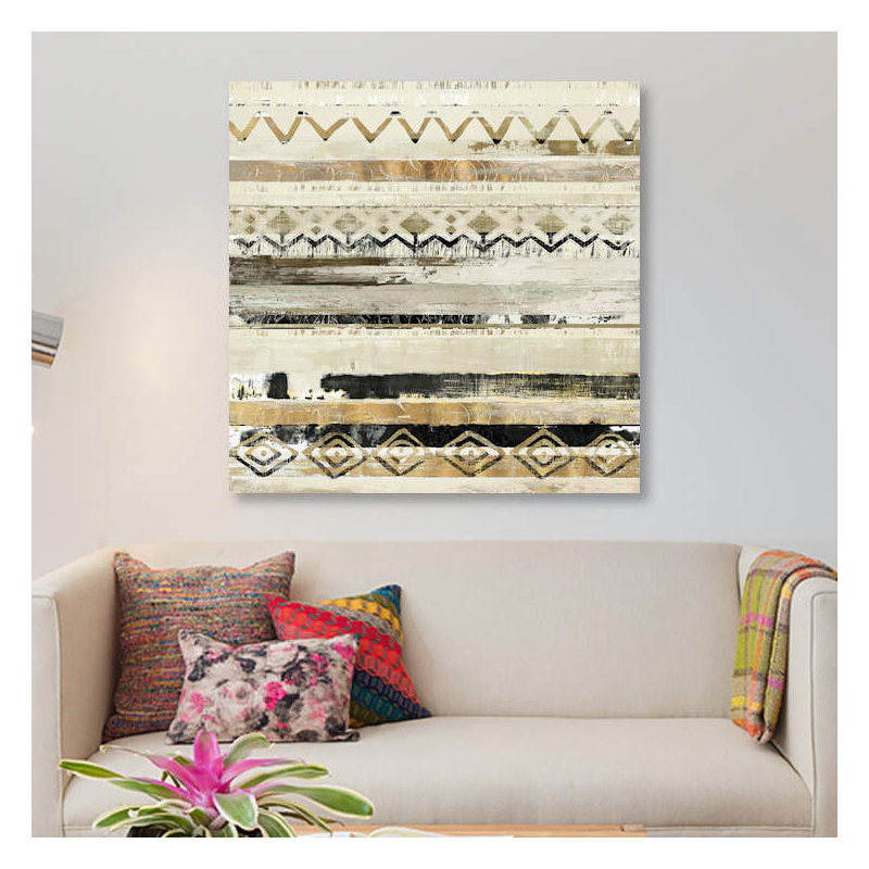 «African Patchwork II», impression sur toile, H 12 po x l 12 po x P 0,75 po, Pas de tapis, Toile tendue