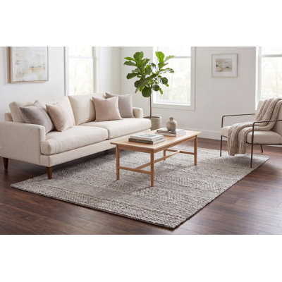 Tapis gris tissé à la main Allessa
