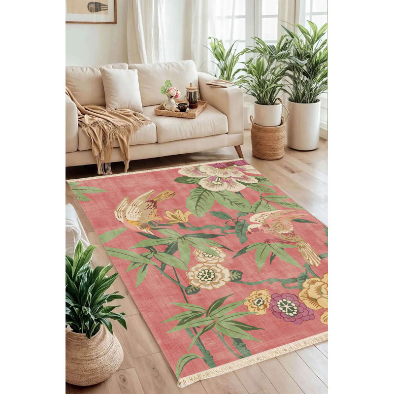 Tropical Aviary Chinoiserie Area Rug