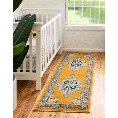 Tapis oriental jaune Armgard