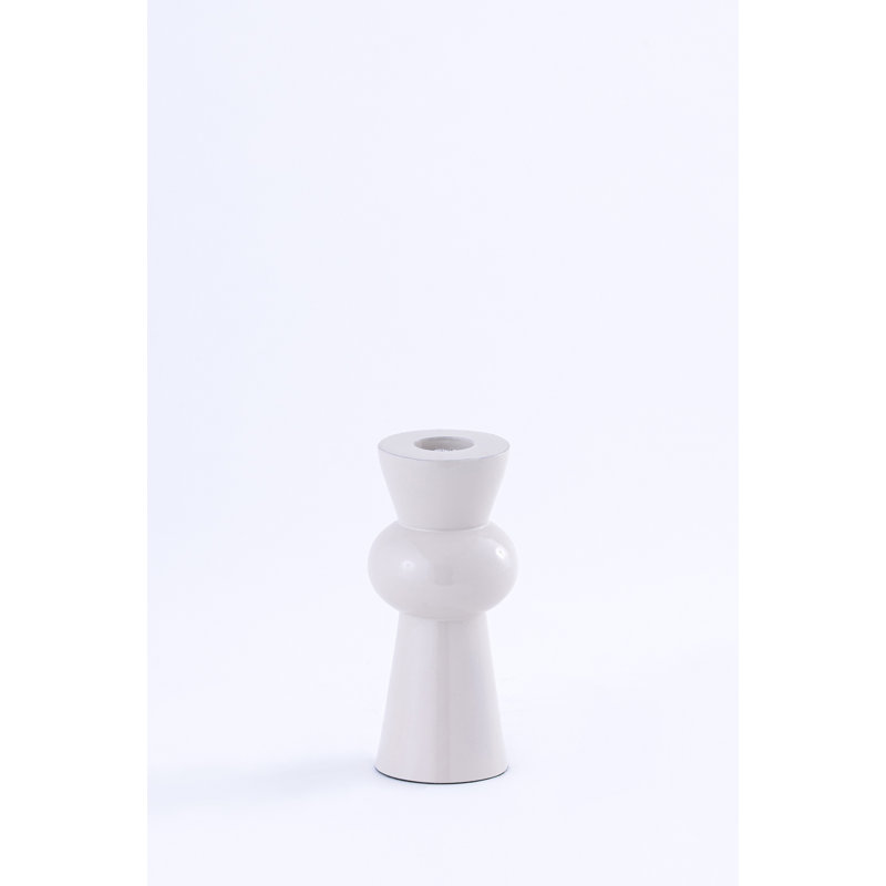 Porte-bougie blanc moyen en aluminium, H 5 po x l 2 po x P 2 po