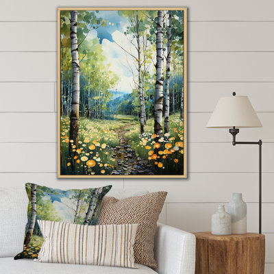 «Forest Silent Symphony Pointillism I», art mural sur toile à motif floral