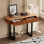 Console moderne en bois massif avec design cannelé et rangement-694060735