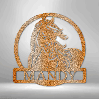 Personalized New Horse Monogram Steel Sign Steel Art Wall Metal Decor