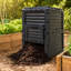 Bac à compost 80 gallons pour l'extérieur, grand composteur de jardin avec évents d'aération, conception résistante aux rayons UV pour les déchets de cuisine et les déchets de jardin