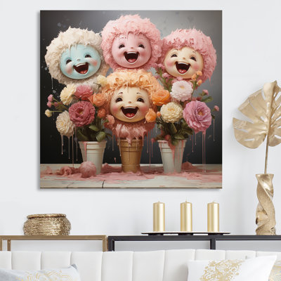 «Chuckling Cotton Candy I», art abstrait sur toile_105736