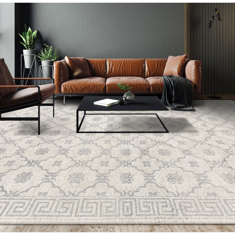 Neo Villa Southwestern Area Rug in Silver, Rectangle 8'11" x 12'