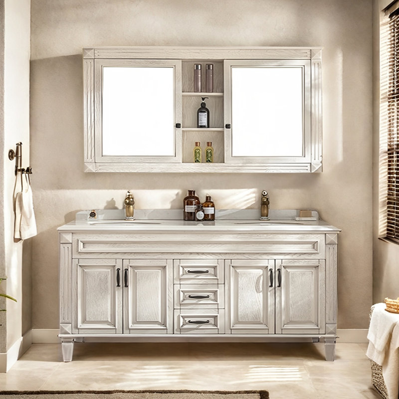 American retro floor-standing bathroom Vanity, 31.5" H x 70.9" W x 21.7" D