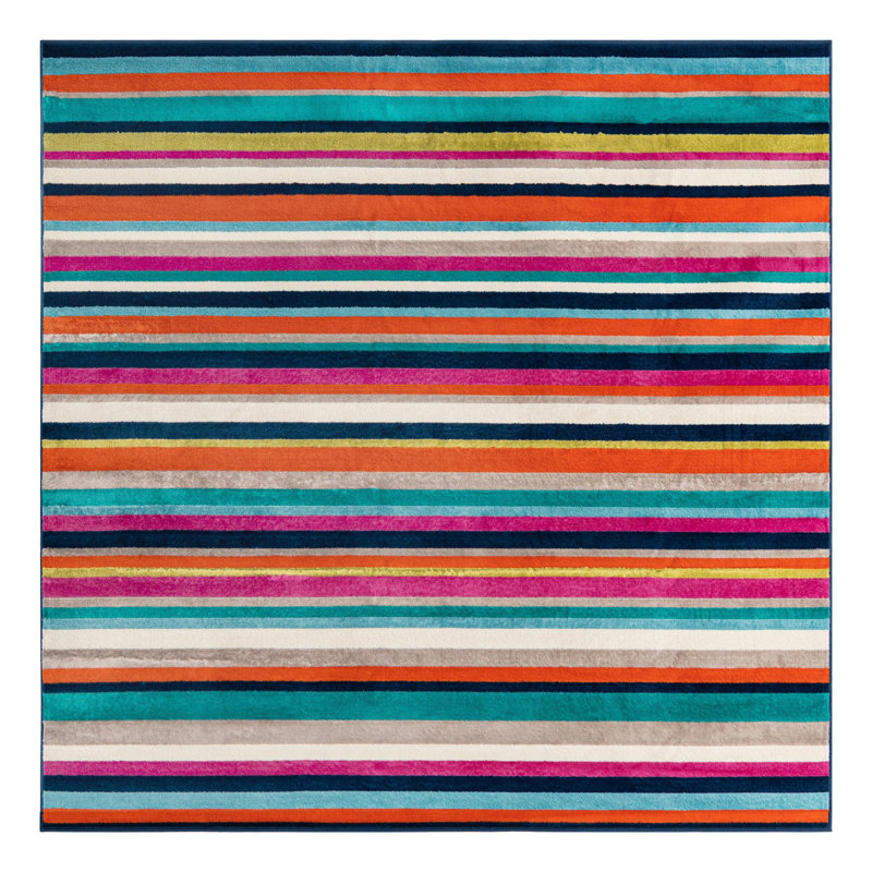 Analiese Striped Indoor Rug, Square 7'10"