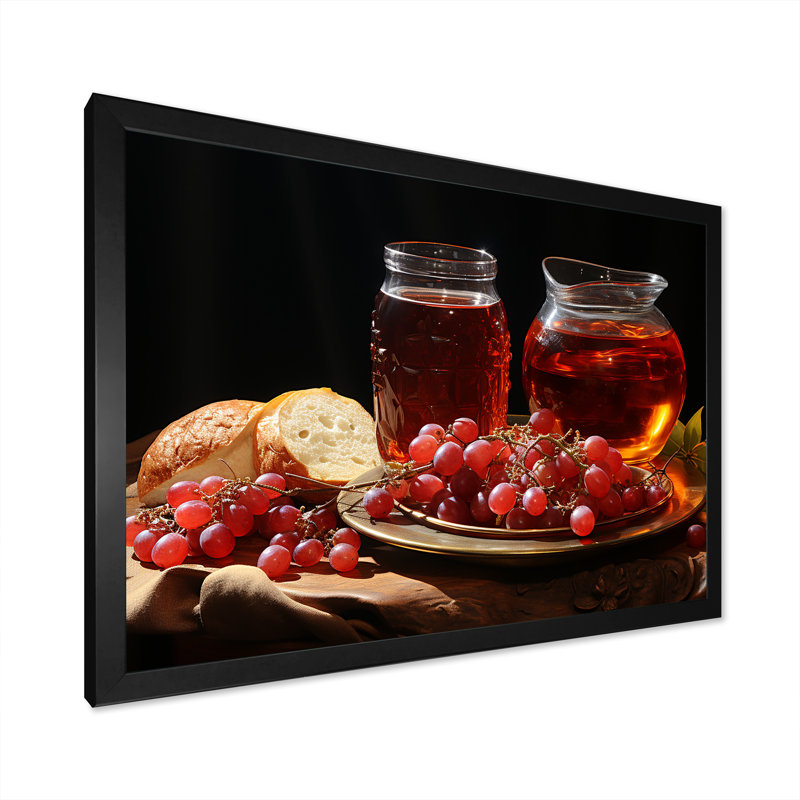 «Judaism Rosh Hashanah Apple Radiance» sur toile, Cadre simple noir, H 34 po x l 44 po x P 1,5 po