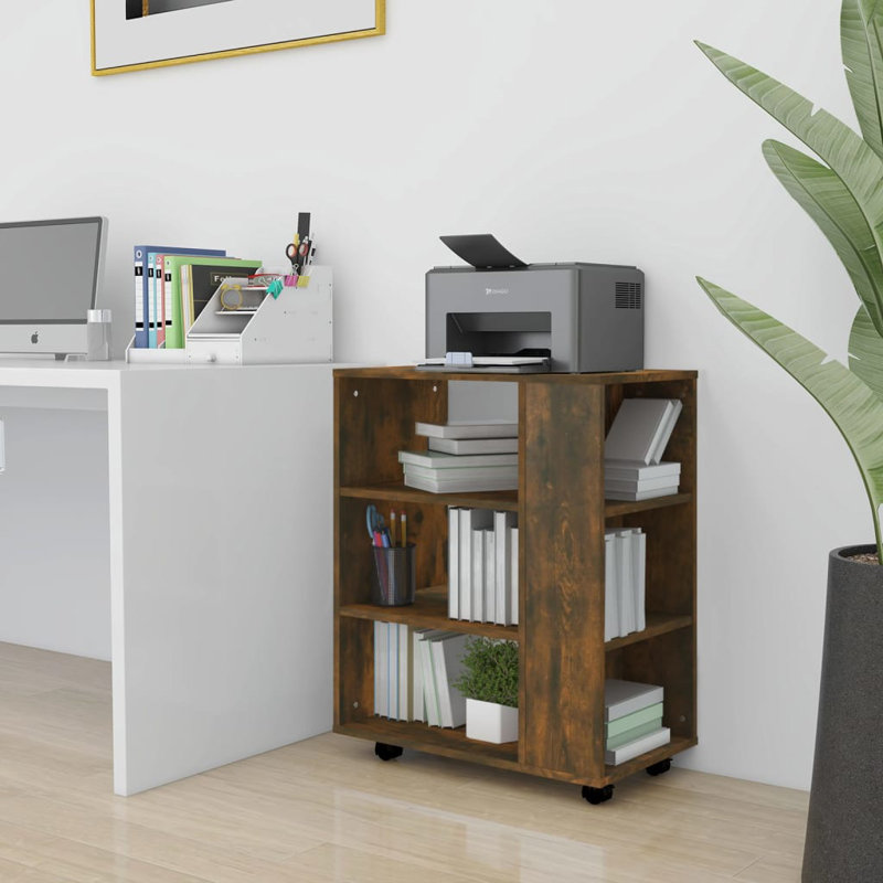 Ayaru 60cm Wide Mobile File Cabinet, Smoked Oak