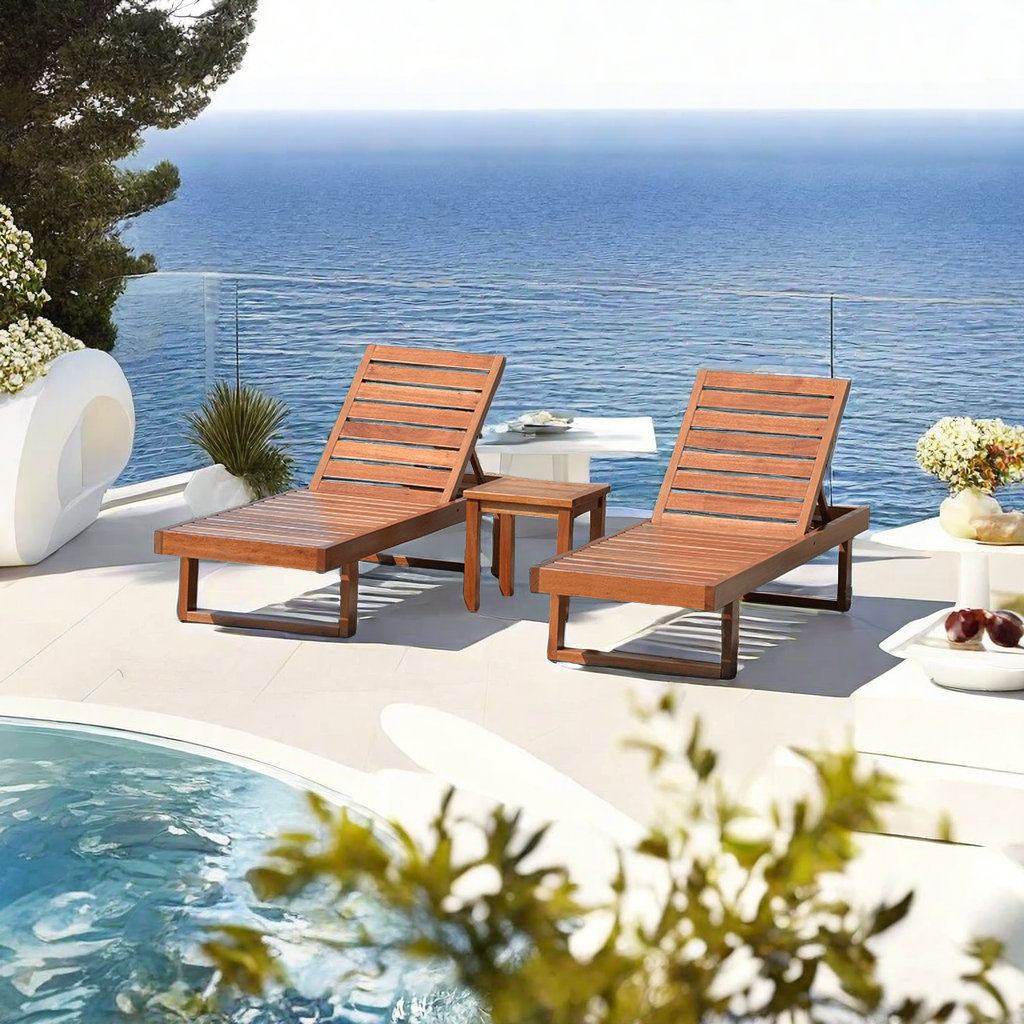 Image showcasing Elegant Home Furnishings.s Durable Handwoven Outdoor Chaise Lounge ...