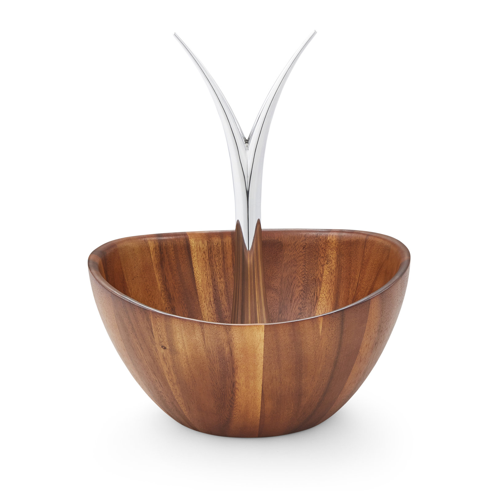 Alloy and Wood Serving Bowl