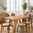 71" Light Wood Grain Splicing Rectangular Dining Table, Modern Dining Table for Home Use. Accommodates 6-8 People