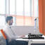 Ensemble de bureau de bureau rectangulaire debout en U en bois manufacturé avec chaise et huche Color-58165318