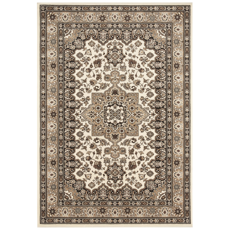 Parun Täbriz Machine Woven Beige Indoor Rug, Rectangle 160 x 230cm