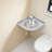 Caravan Wall Mount Corner Sink with Faucet Triangular Stainless Steel