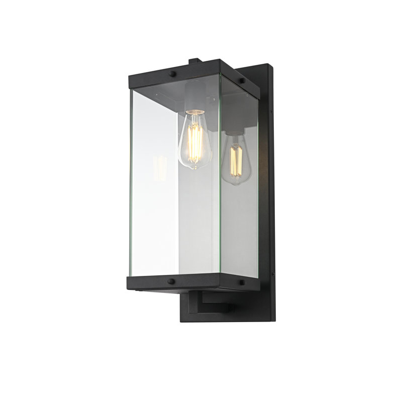 Julien Outdoor Wall Sconce in Black, 21" H x 8" W x 10" D
