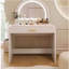 Coiffeuse 39 "avec miroir et écran tactile, coiffeuse avec tiroir pour chambre à coucher