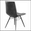 Élégantes chaises de salle à manger à dossier capitonné gris anthracite et gris acier, ensemble de 4, design moderne Mid-Century pour le confort et la durabilité