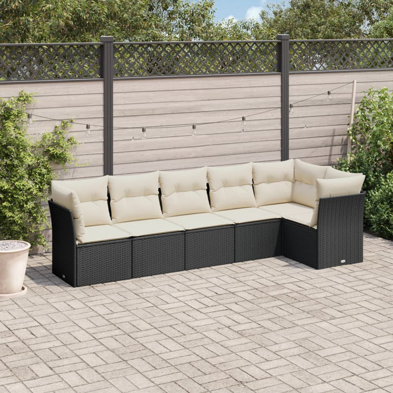 Vidaxl Garden Sofa Set Black, Cream White