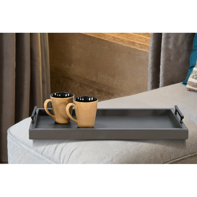 Rectangular Tessa Wood Dining Table Tray, Urban Bronze