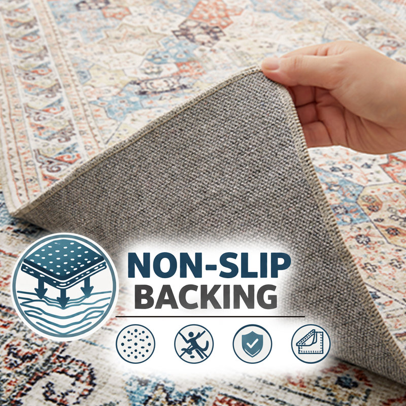 Oriental Machine Tufted Shag Area Rug, Rectangle 40 x 60 cm