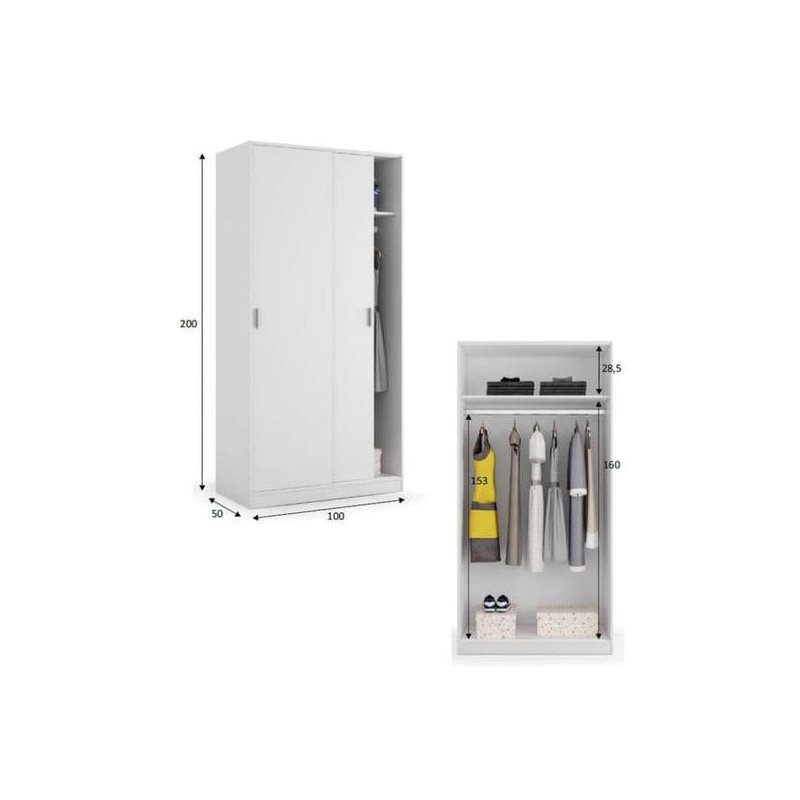 Tabinowski 2 Door Manufactured Wood Wardrobe