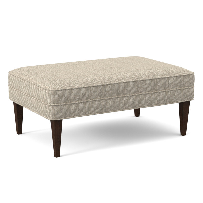 Aperitif Upholstered Bench, American Walnut, Stepping Stones Ivory