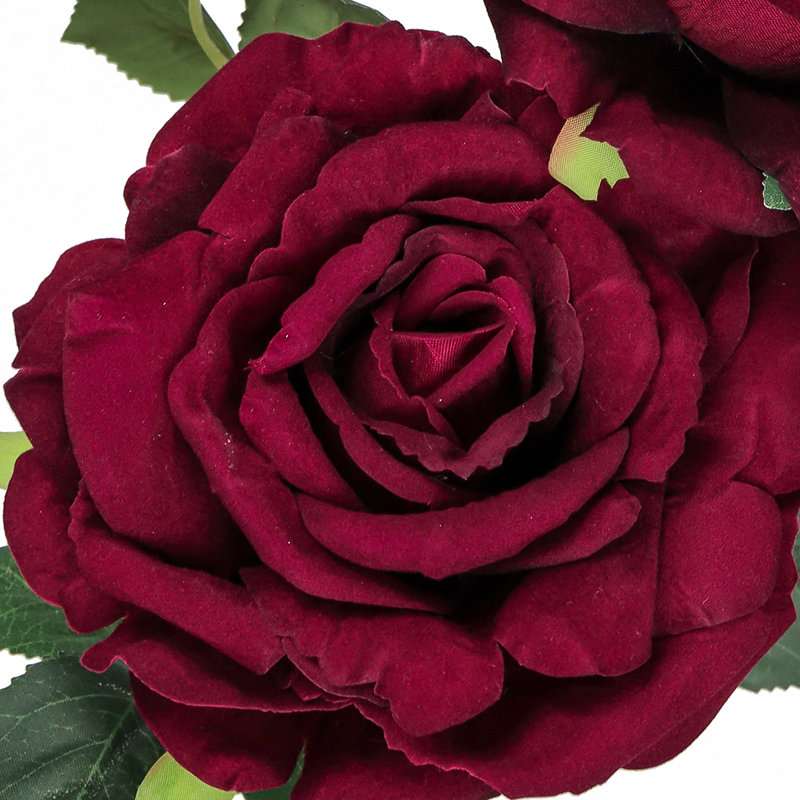 Fleur artificielle rose, Rouge bourgogne