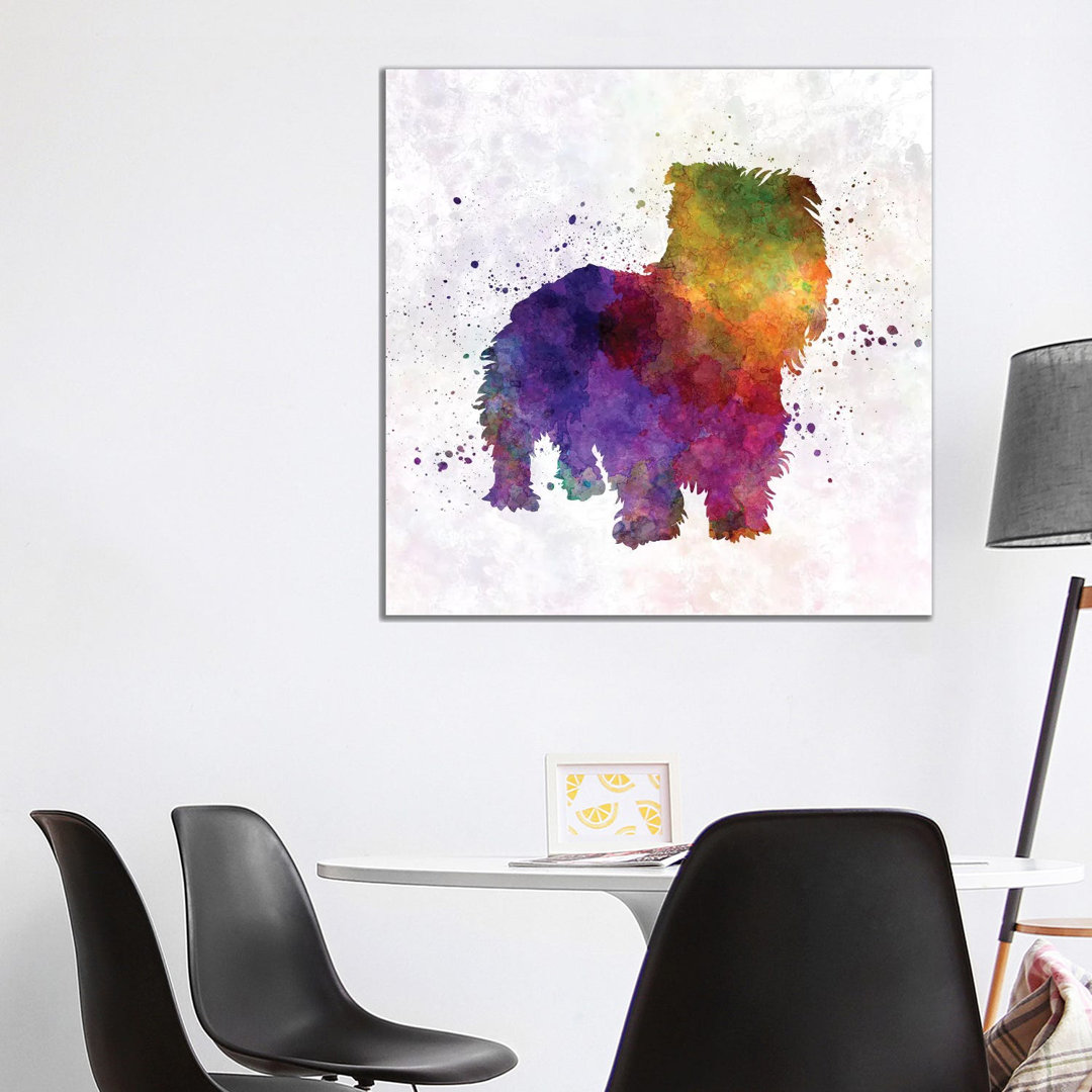 Irish Glen Of Imaal Terrier In Watercolour by Paul Rommer - Wrapped Canvas Painting