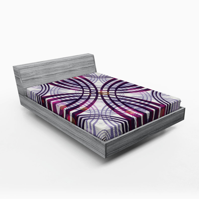 Microfiber Geometric Fitted Sheet, Full Fitted Sheet