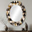 «Podolski Exploration Golden Abstracted Symmetry II», miroir mural géométrique unique, art moderne imprimé sur métal-125200409-125200406