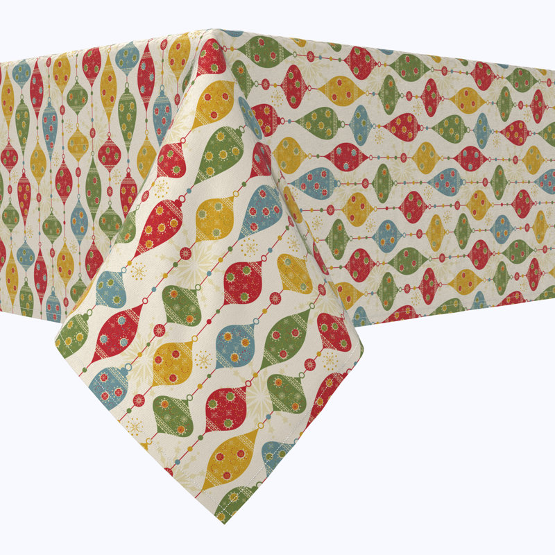  Square Tablecloth, 100% Cotton, Ornament Illustration
