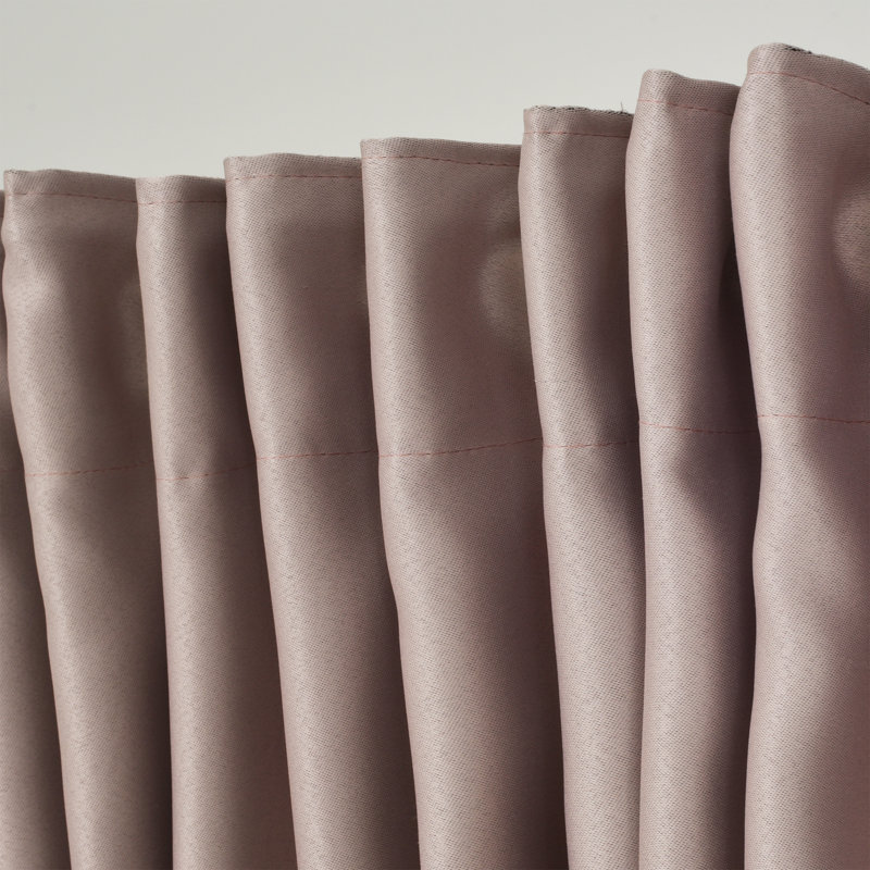 Panneaux de rideaux obscurcissants en satin de couleur unie, L 52 po x L 108 po, Rosé