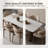 Sintered Stone Solid Wood Oak white and brown Dining Table and Chair Set,6-Chairs-642835494