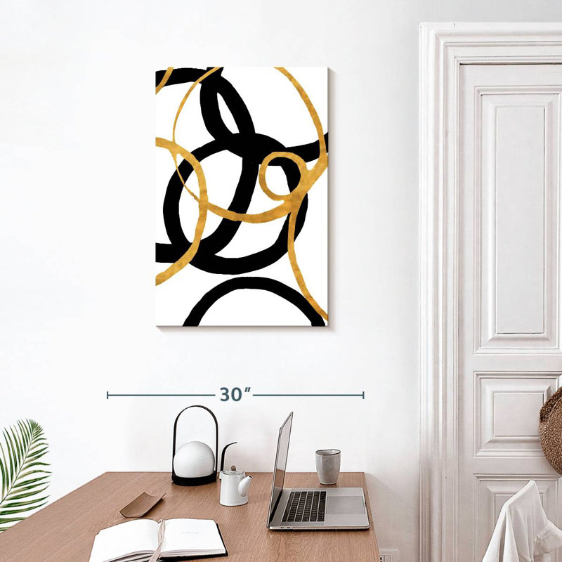 Avery Black And Gold Stroke II, 30" H x 20" W