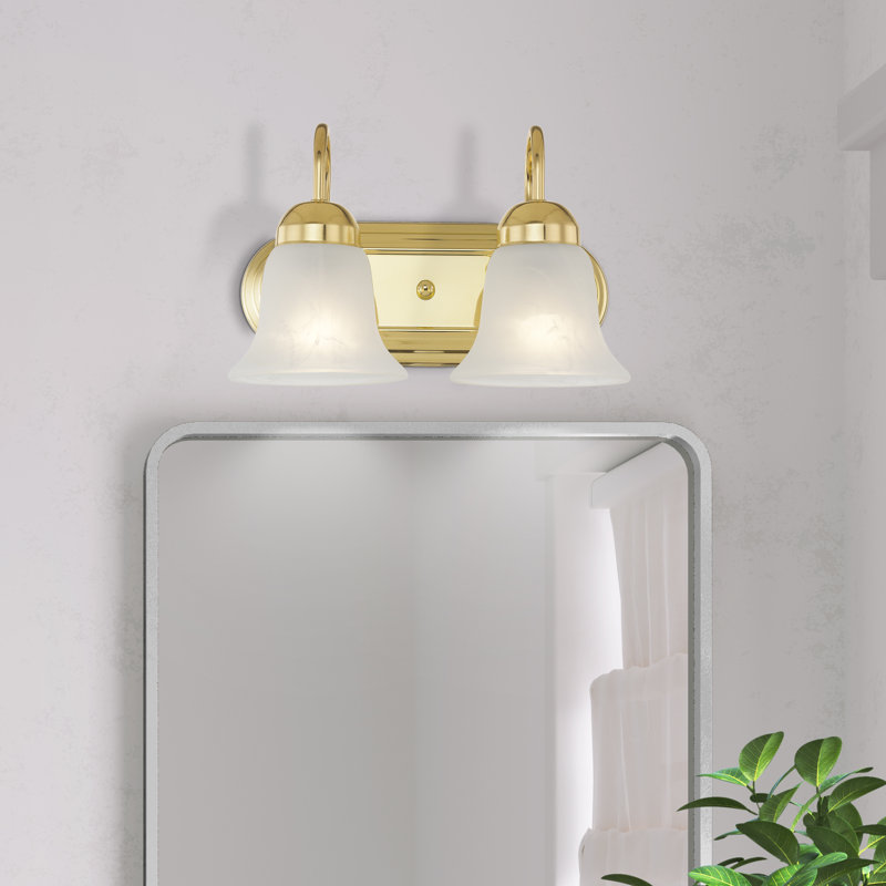 Éclairage de salle de bain à 2 lumières à intensité variable Maynes, Laiton poli